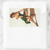 Sticker Rectangulaire Échecs Girl Pin Up (Sac)