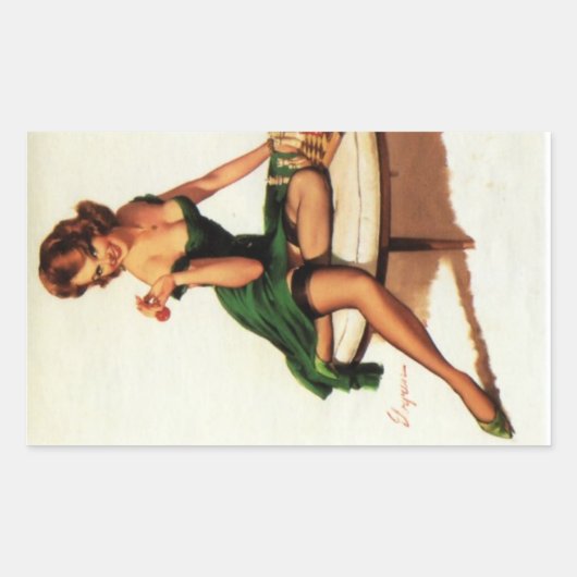 Sticker Rectangulaire Échecs Girl Pin Up (Devant)