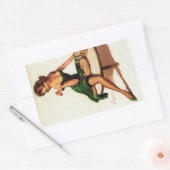 Sticker Rectangulaire Échecs Girl Pin Up (Enveloppe)