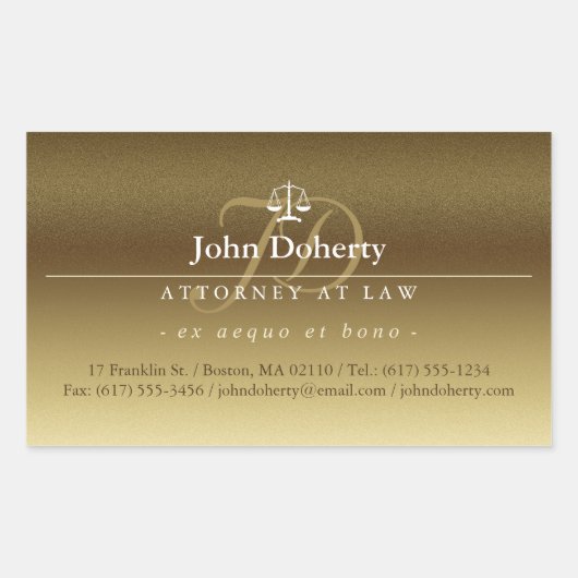 Sticker Rectangulaire Échelles de justice | Avocat (Devant)