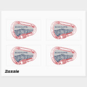 Sticker Rectangulaire Echo Cliffs California Rock Escalade Carabiner (Feuille)