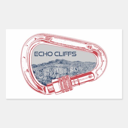 Sticker Rectangulaire Echo Cliffs California Rock Escalade Carabiner (Devant)