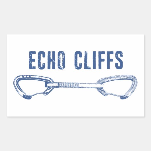 Sticker Rectangulaire Echo Cliffs California Rock Escalade Quickdraw (Devant)