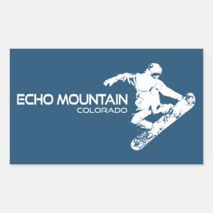 Sticker Rectangulaire Echo Mountain Colorado Snowboardeur
