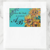 Sticker Rectangulaire ÉCLAIRAGE EN BLEU TURQUOISE Enregistrer la date Mo (Sac)