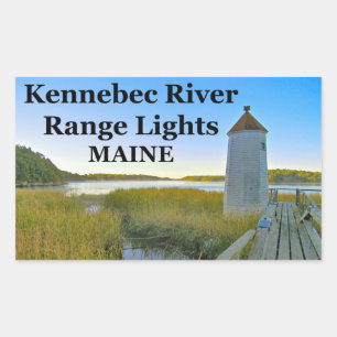 Sticker Rectangulaire Éclairages de la chaîne de la rivière Kennebec, St