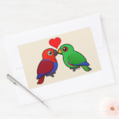 Sticker Rectangulaire Eclectus Parrots en amour (Enveloppe)