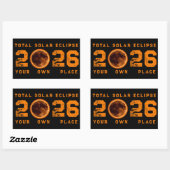 Sticker Rectangulaire Éclipse solaire totale 2026 (Feuille)