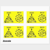 Sticker Rectangulaire Eco contre Ego (Feuille)