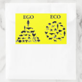 Sticker Rectangulaire Eco contre Ego (Sac)