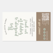 Sticker Rectangulaire Éco Fabriqué à la main Minimal Naturel Vert Sauge (Devant)