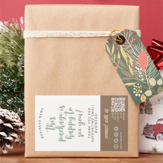 Sticker Rectangulaire Éco Fabriqué à la main Minimal Naturel Vert Sauge (vacances)