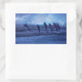 Sticker Rectangulaire École des dauphins au clair de lune (Sac)