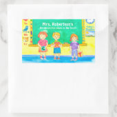 Sticker Rectangulaire École maternelle Classe Étudiants Nom personnalisé (Sac)