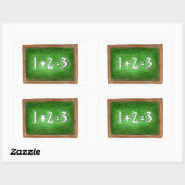 Sticker Rectangulaire École verte Chalkboard Ardoise Classe de mathémati (Feuille)