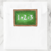 Sticker Rectangulaire École verte Chalkboard Ardoise Classe de mathémati (Sac)