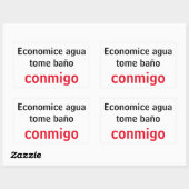 Sticker Rectangulaire Economice agua (Feuille)
