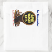 Sticker Rectangulaire Économiser Les Graisses De Déchets ~ Pour La Poudr (Sac)
