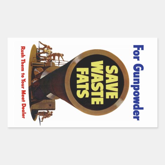 Sticker Rectangulaire Économiser Les Graisses De Déchets ~ Pour La Poudr (Devant)