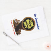 Sticker Rectangulaire Économiser Les Graisses De Déchets ~ Pour La Poudr (Enveloppe)