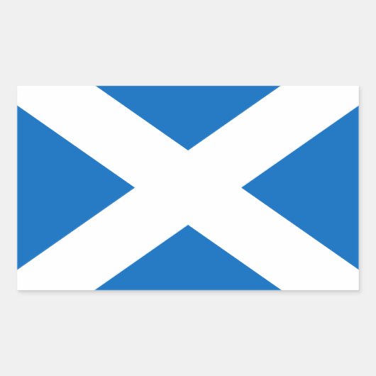 Sticker Rectangulaire Ecosse's Saltire, Drapeau écossais (couleur offici (Devant)