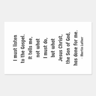 Sticker Rectangulaire Écoutez l'autocollant du rectangle de l'Évangile