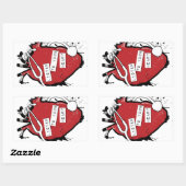 Sticker Rectangulaire écoutez votre coeur anatomique (Feuille)