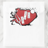 Sticker Rectangulaire écoutez votre coeur anatomique (Sac)