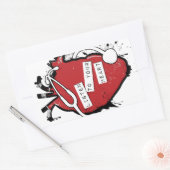 Sticker Rectangulaire écoutez votre coeur anatomique (Enveloppe)