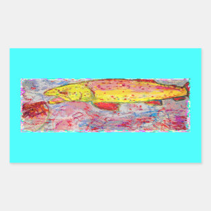 Sticker Rectangulaire écran de truite arc-en-ciel