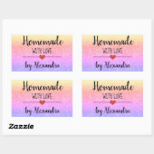 Sticker Rectangulaire Ecriture de parties scintillant arc-en-ciel faite  (Feuille)