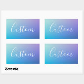 Sticker Rectangulaire Écriture de script modifiable moderne | Ombre colo (Feuille)