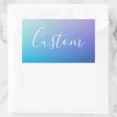 Sticker Rectangulaire Écriture de script modifiable moderne | Ombre colo (Sac)