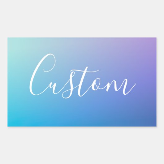 Sticker Rectangulaire Écriture de script modifiable moderne | Ombre colo (Devant)