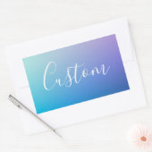 Sticker Rectangulaire Écriture de script modifiable moderne | Ombre colo (Enveloppe)