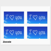Sticker Rectangulaire écriture "Je t'aime" dans le ciel (Feuille)