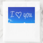 Sticker Rectangulaire écriture "Je t'aime" dans le ciel (Sac)