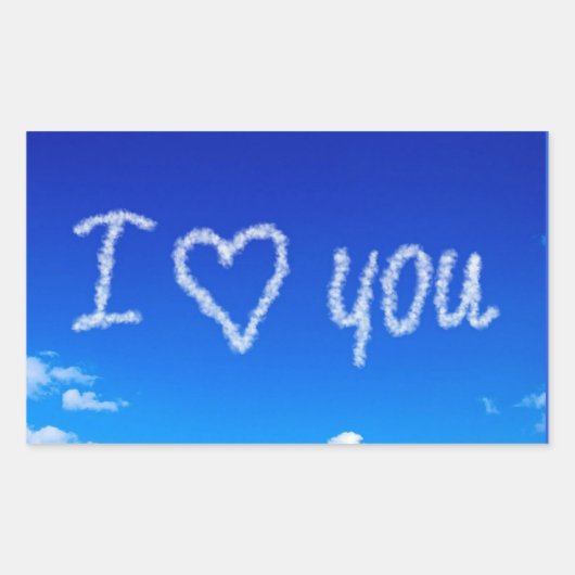 Sticker Rectangulaire écriture "Je t'aime" dans le ciel (Devant)