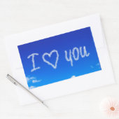 Sticker Rectangulaire écriture "Je t'aime" dans le ciel (Enveloppe)