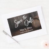 Sticker Rectangulaire Écriture manuscrite Enregistrer la date Brown en b (Enveloppe)