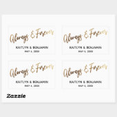 Sticker Rectangulaire Écriture manuscrite minimale en or toujours et jam (Feuille)