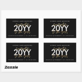 Sticker Rectangulaire Écriture moderne en noir et or graduation stylisée (Feuille)