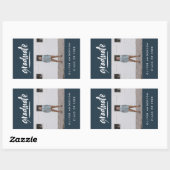Sticker Rectangulaire Écriture verte moderne photo marine bleu graduatio (Feuille)