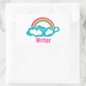Sticker Rectangulaire Écrivain de nuages arc-en-ciel (Sac)