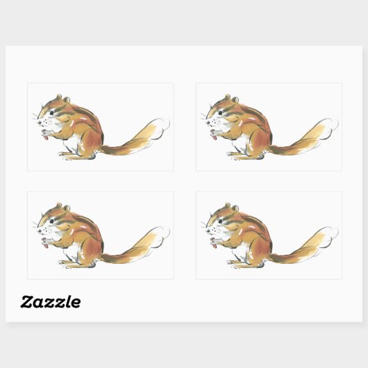 Sticker Rectangulaire Écureuil (Feuille)