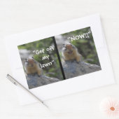 Sticker Rectangulaire Écureuil de terrain amusant Descends de ma pelouse (Enveloppe)