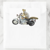 Sticker Rectangulaire Écureuil en moto (Sac)