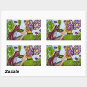 Sticker Rectangulaire Écureuil Feuille de fée ailes en verre (Feuille)