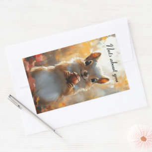 Sticker Rectangulaire Écureuil, fou de toi