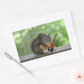 Sticker Rectangulaire Écureuil Jouant de la guitare électrique (Enveloppe)